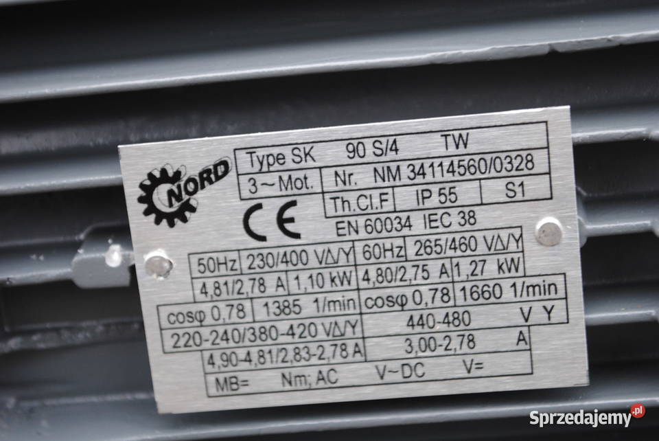 Motoreduktor kątowy 11kw 17obrmin NORD typ Kargowa sprzedam