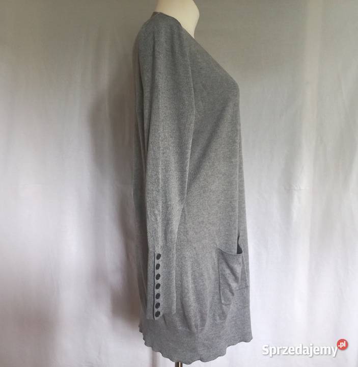 Kardigan damski Sweter szary r 40 Elegancki NOWY Białystok