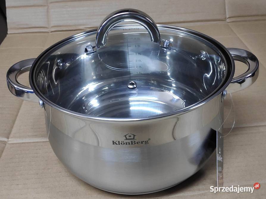 Garnki 12 el stalowe szklane pokrywki 6 garnków Łódź