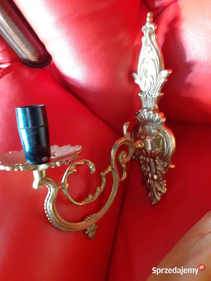 Dwa złote mosiężne kinkiety Oświetlenie Warszawa