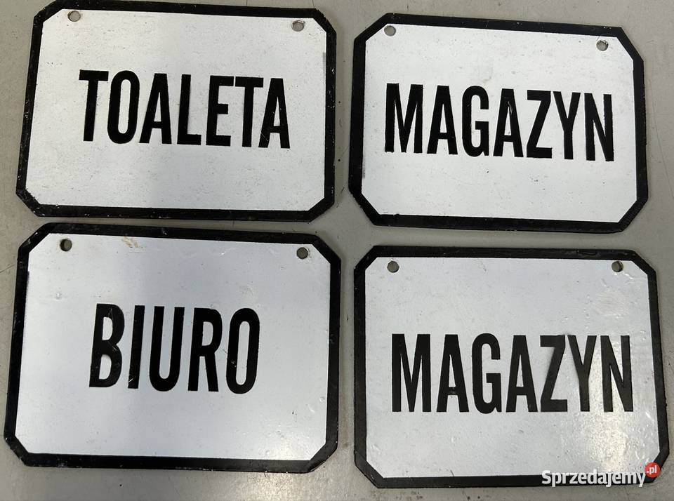 Tabliczki metalowe do warsztatu garażu retro PRL Kutno