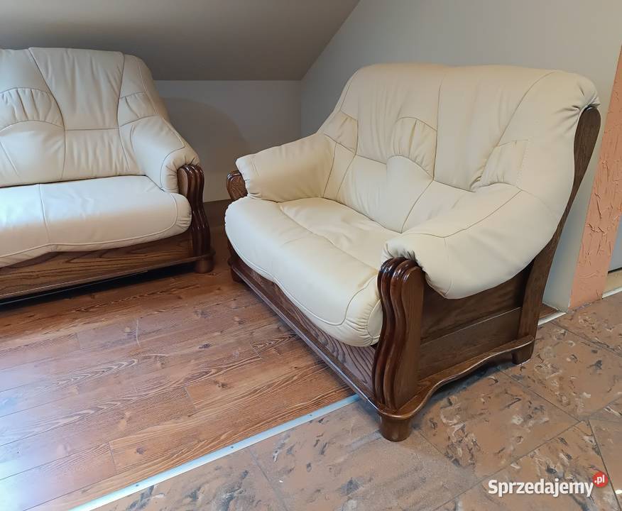 Nowy Komplet ADAM 321 Skóra Dąb Rustikal Meble Komplety wypoczynkowe Olesno