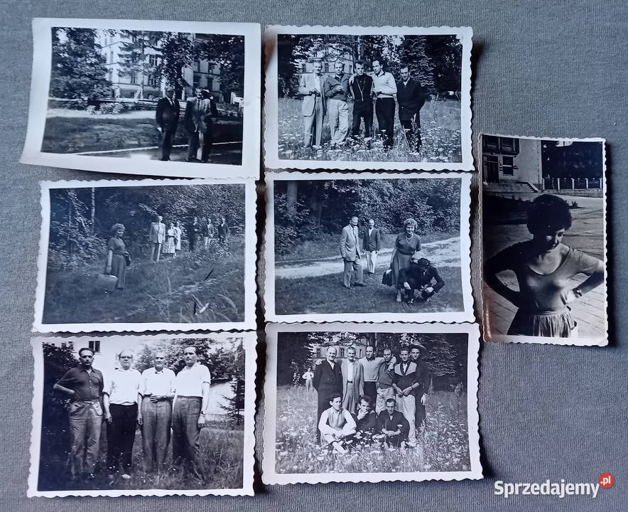 Zestaw 7 fotografii samatorium wczasy lata 50e