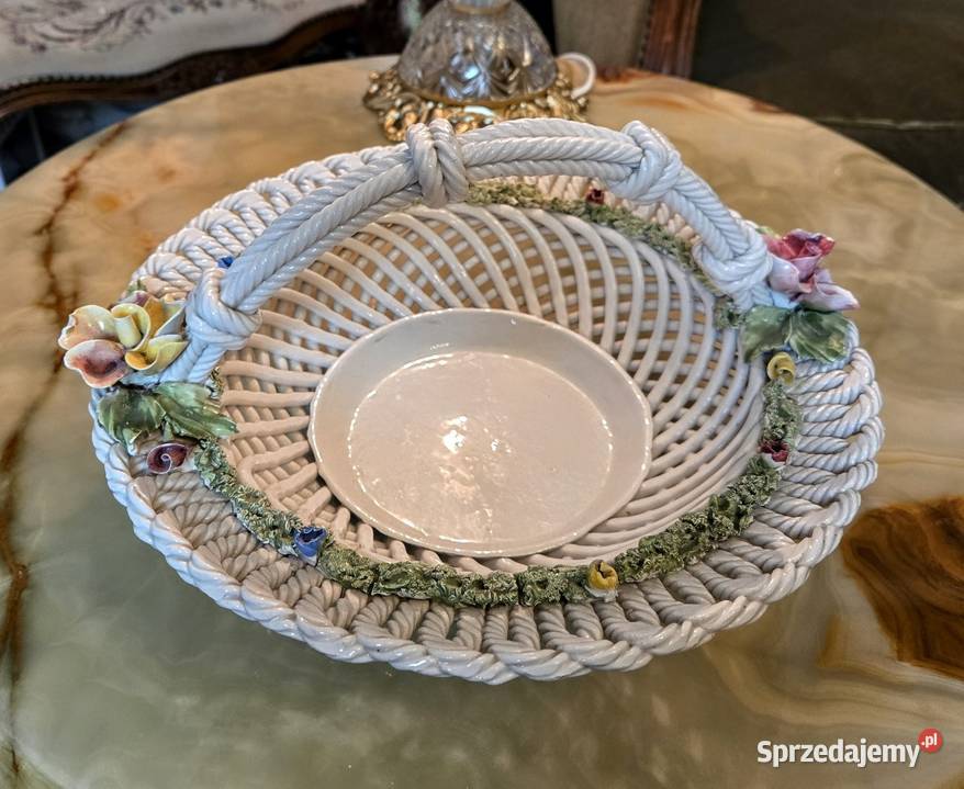 Porcelanowy Włoski koszyk koszyczek Bassano Kalisz