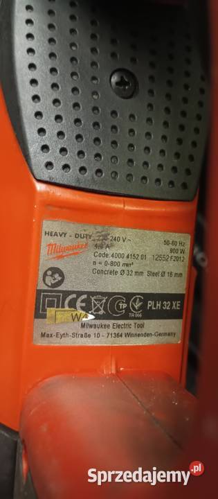 Młotowiertarka z wymienną głowicą Milwaukee 230v Nowa Sól
