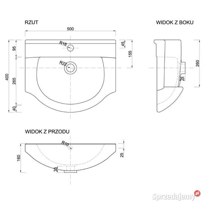 Umywalka meblowa Defra Torrent 50 biała nowa Warszawa