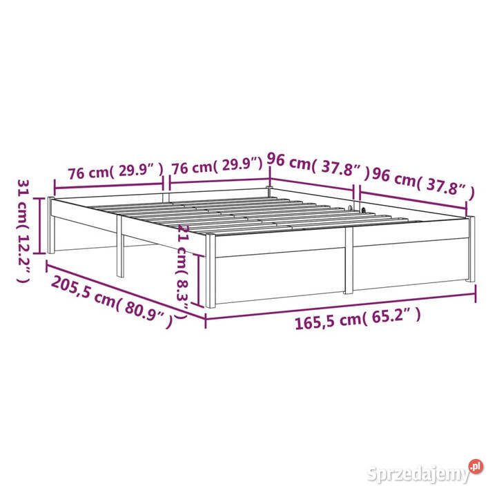 Rama łóżka biała lite drewno 160 x 200 WM814960 Łóżka Warszawa