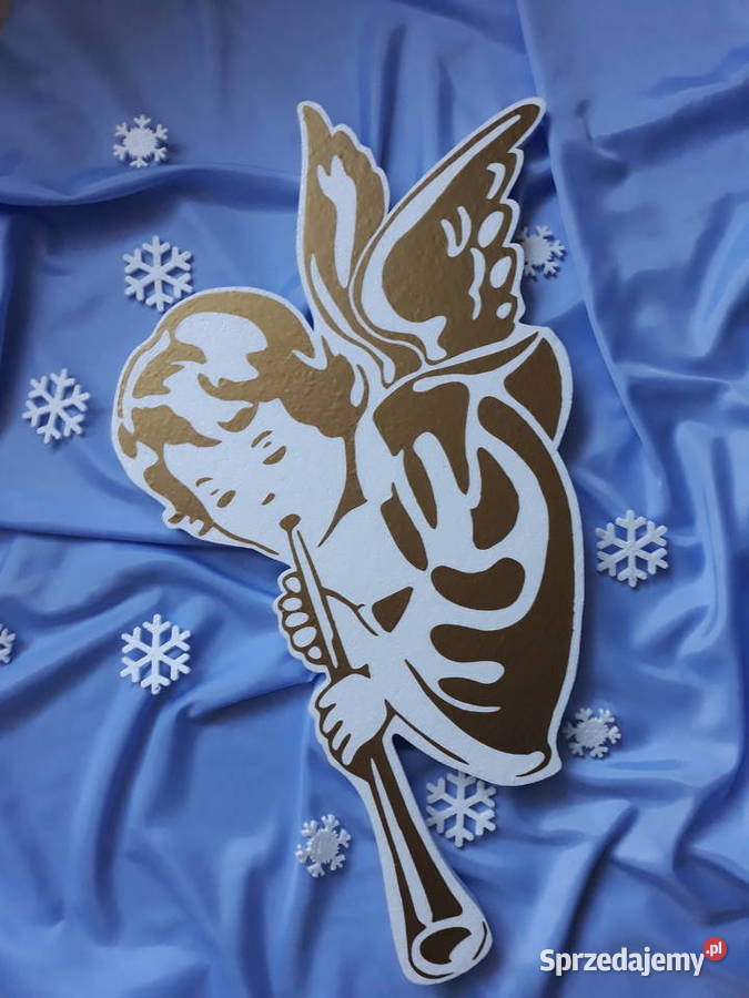 Aniołek z harfą i z trąbką dekoracja Boże Dobrzyca sprzedam