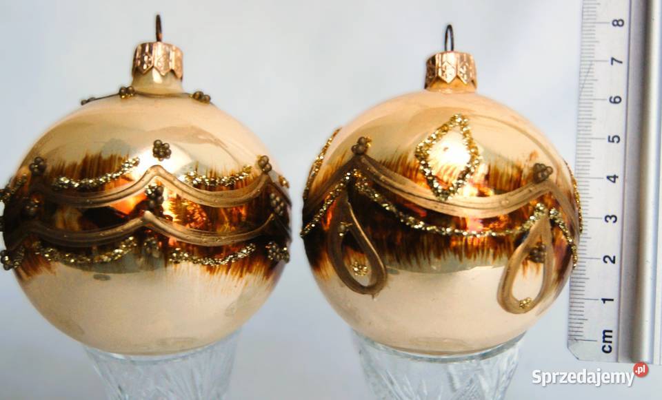 Stare bombki szklane ręcznie malowane Lublin