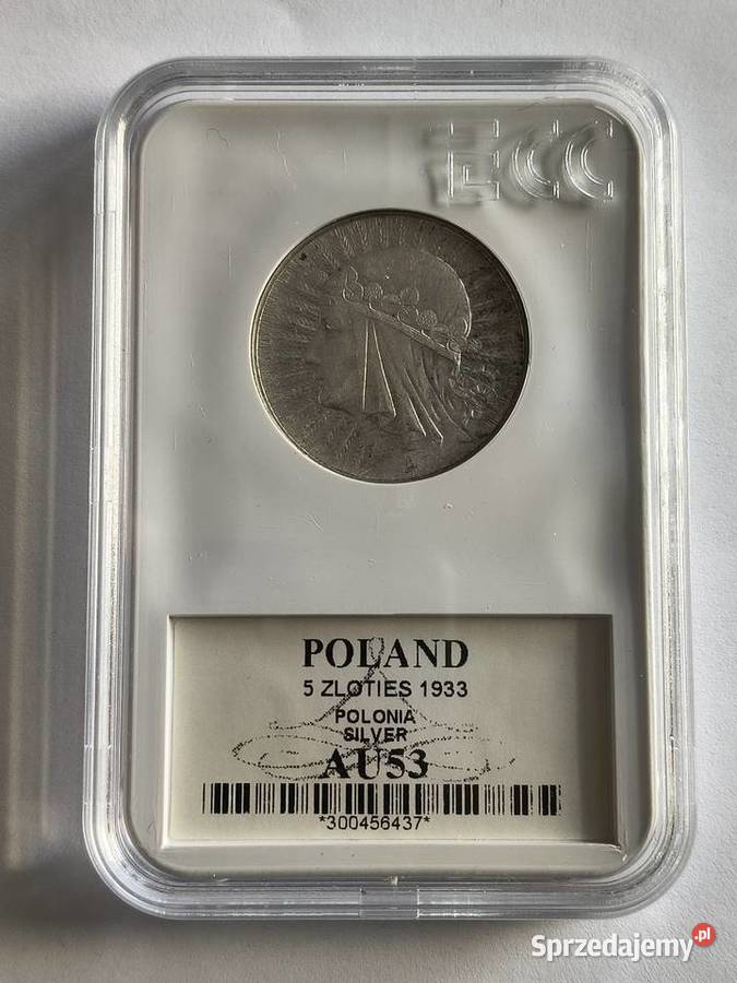 5 1933 Polonia grading GNC nota AU 53 Numizmatyka Szczecin sprzedam
