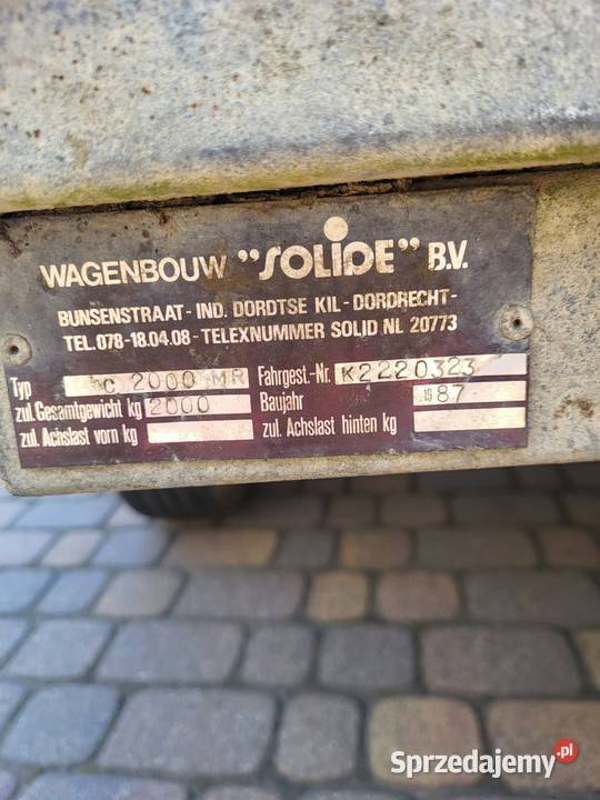 Przyczepka samochodowa dwuosiowa Solide Olesno