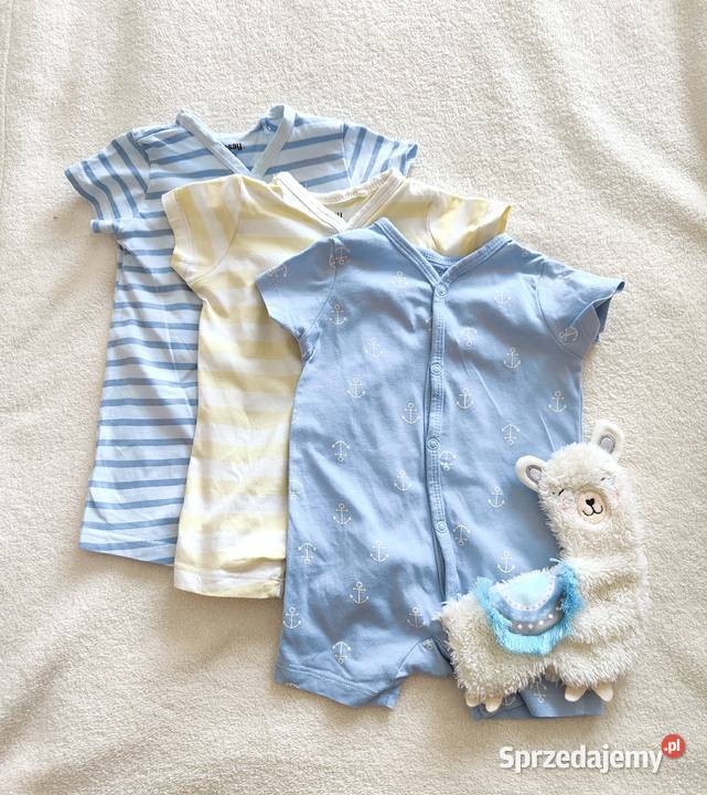 Rompery Sinsay 62 bawełna rampers pajacyki 3pack chłopiec sprzedam