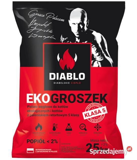 Ekogroszek workowany DIABLO 24 MJ Certyfikat Końskie sprzedam