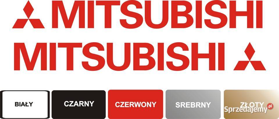 MITSUBISHI 2 40x45 czerwone naklejki na samochód Kraków sprzedam