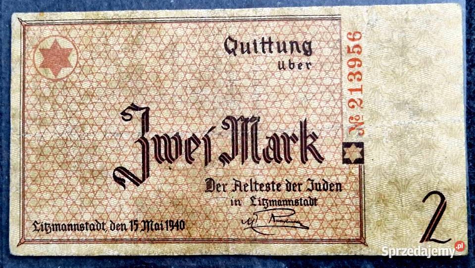 Banknoty Getta 2 Marki i 50 Marek 1940 Sosnowiec