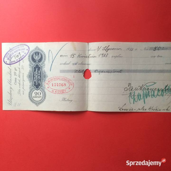 1545 Weksel Wystawiony w Łomży 42 Szczecin