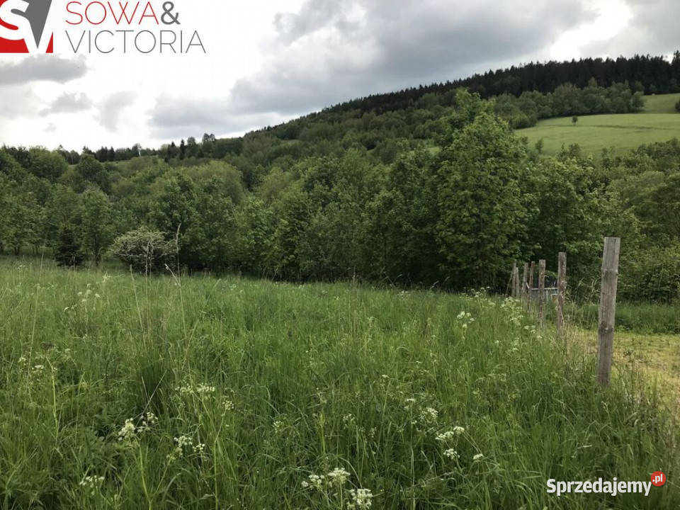 Widok na zachód słońca prąd dostępny na działce budowlana Walim