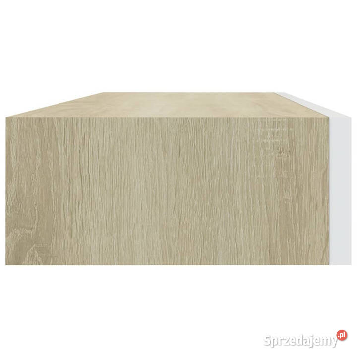Półki ścienne z szufladą 2 dąb i biel 60x235x10 mazowieckie