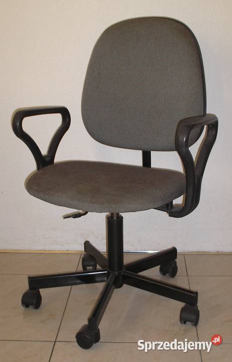 Używany popielaty fotel biurowy krzesło obrotowe