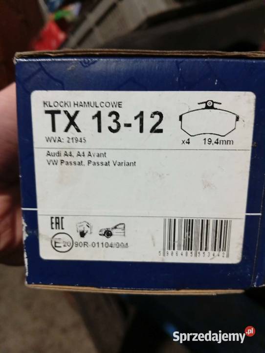 TOMEX KLOCKI HAMULCOWE TX 1312 osobowe Dąbrowa Zielona