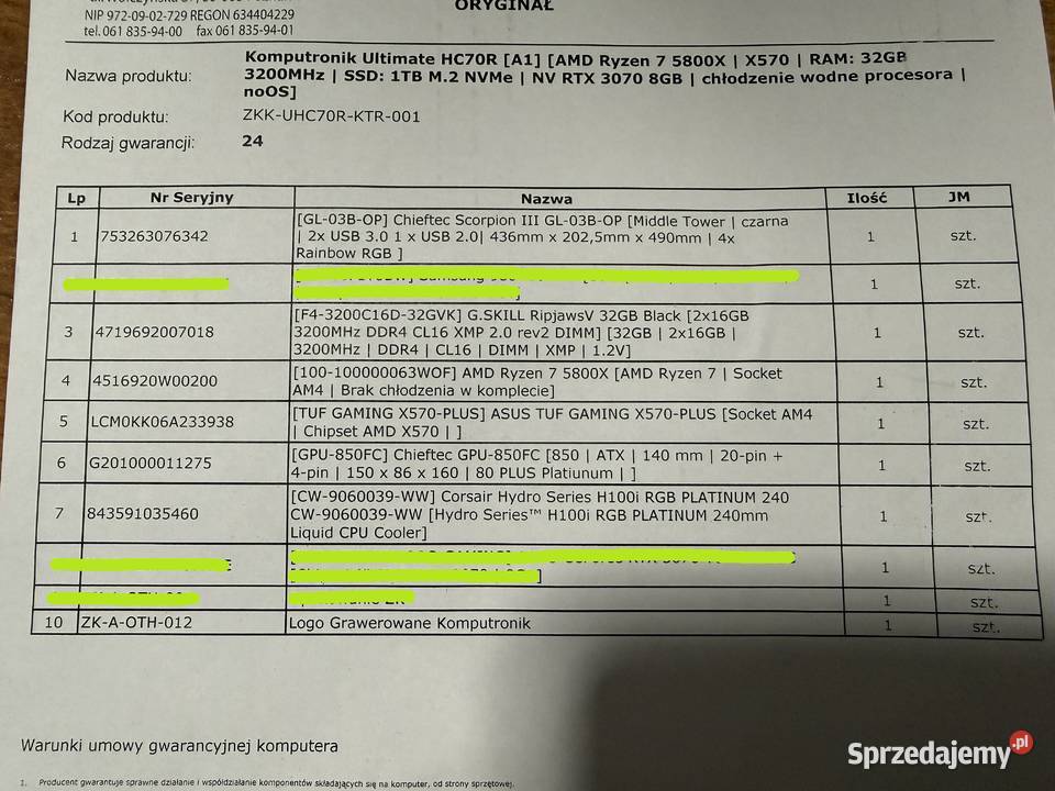 Komputer gamingowy AM4 Ryzen 7 5800X wielkopolskie