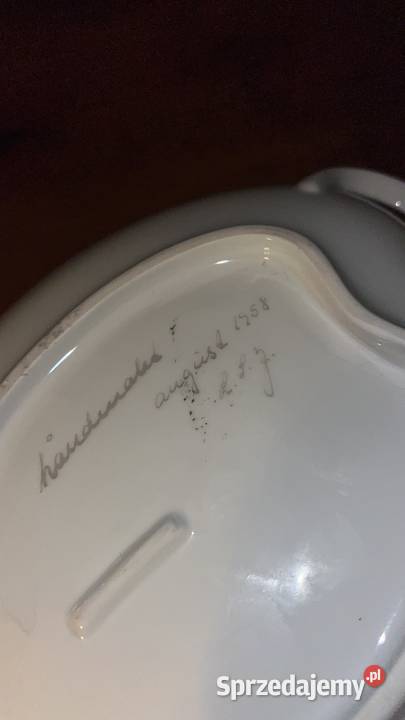 Patera listek Recznie malowany Porcelana i szkło pomorskie Gdańsk