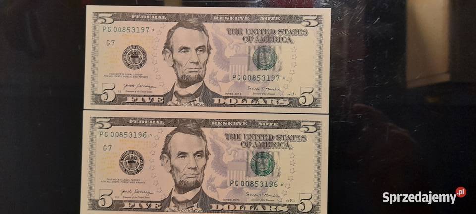 5 dolarów usa gwiazdka kolejne Warszawa sprzedam