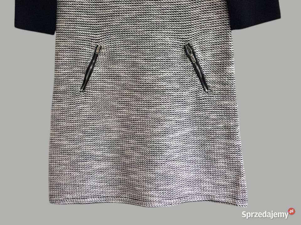 Damska elegancka sukienka biało czarna z 34 Chrzanów