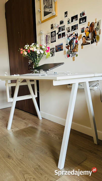 IKEA TROTTEN biurko 120x70 białe ideal condition 75cm sprzedam
