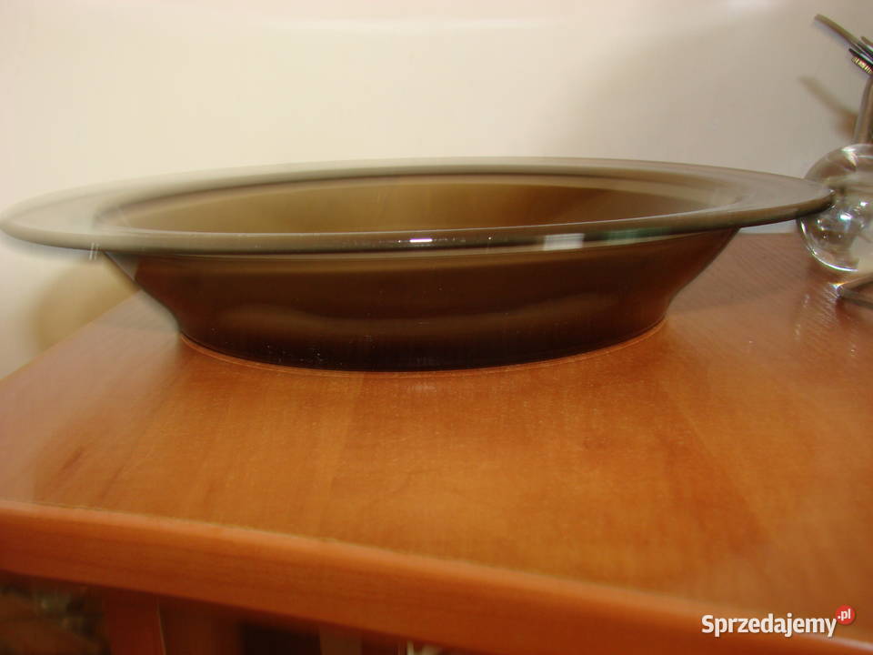 Vereco duży szklany talerz miska Wyposażenie wnętrz pomorskie Pruszcz Gdański