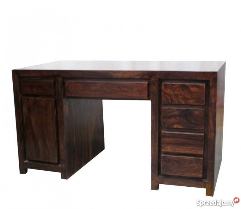 piękne kolonialne drewniane biurko z palisandru indyjskiego