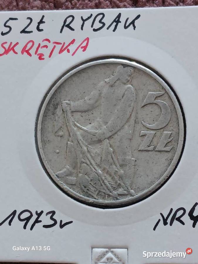 5 Złotych Rybak 1973 r Skrętka 4 Konin