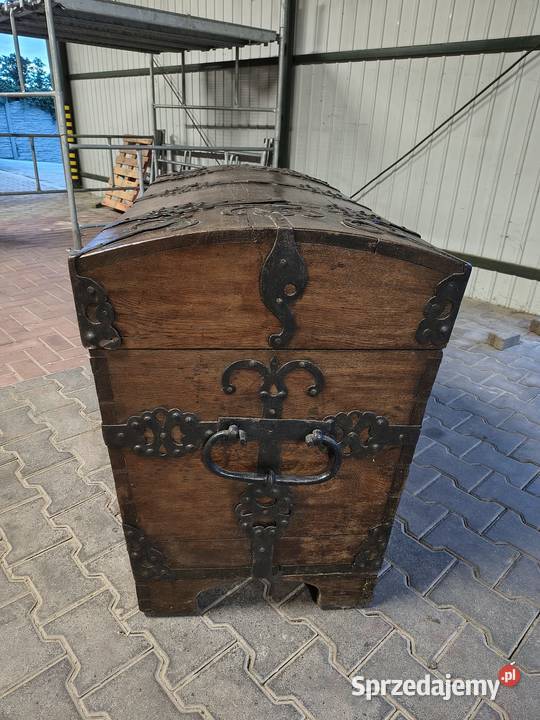 Antyczna drewniana skrzynia 77cm Babice