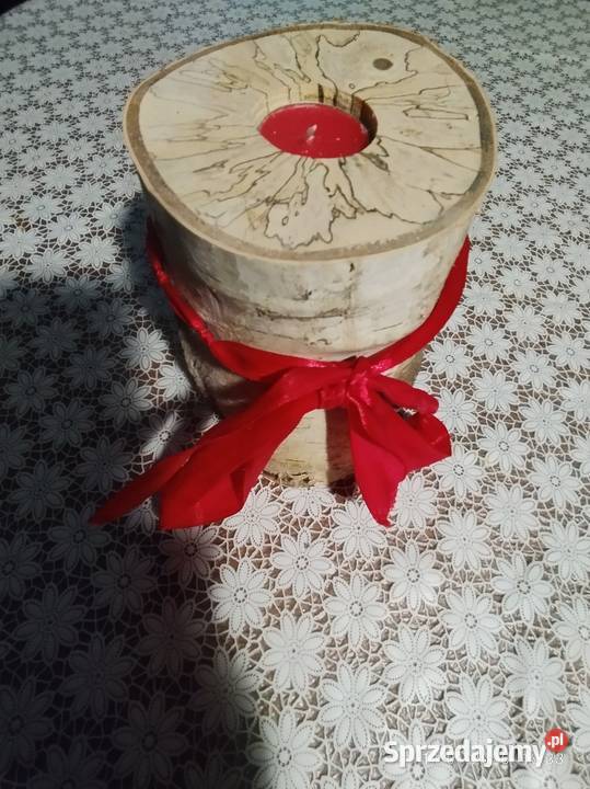 Świecznik drewniany wysoki z sosny Szubin