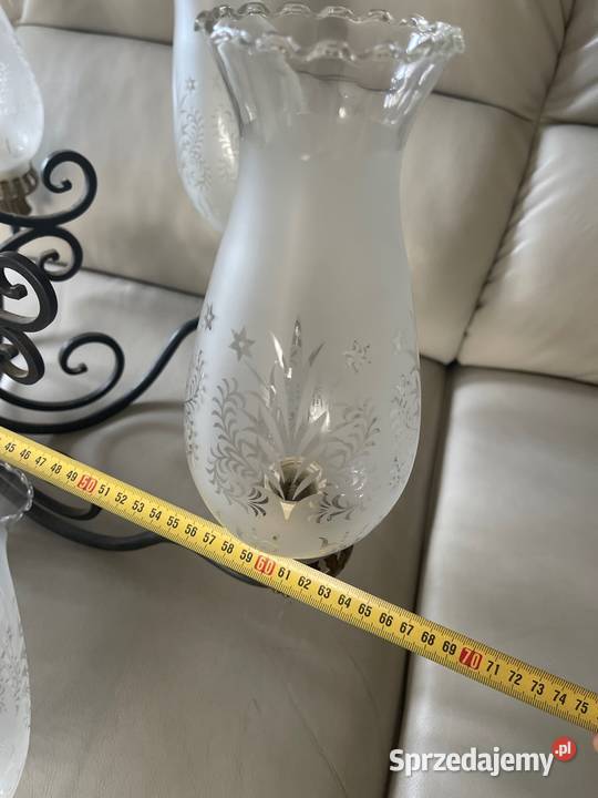 Antyk żyrandol lampa mosiądz szkło grawerowane dolnośląskie Bystrzyca Kłodzka sprzedam