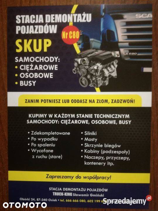 SKRZYNIA BIEGÓW SCANIA R GR 900 7209472 kujawsko-pomorskie Osiek sprzedam