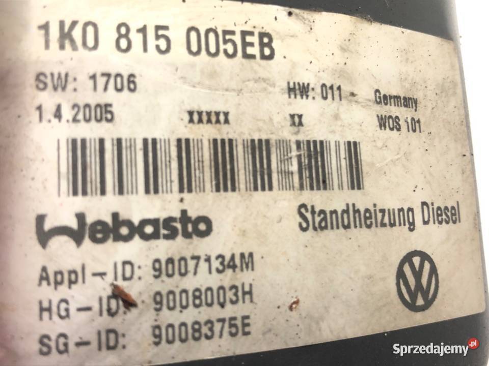 WEBASTO VW GOLF PLUS V 1K0815005EB Hatchback 20 osobowe