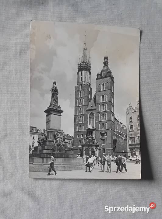 Pocztówka Kraków kościół Mariacki pomnik wielkopolskie Koźminek
