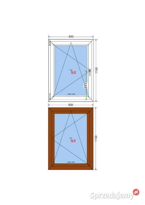 Nowe okno zew złoty dąb 830x1150 Zduńska Wola sprzedam
