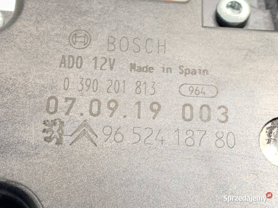 SILNIK WYCIERACZEK TYŁ PEUGEOT 207 9652418780 Motoryzacja