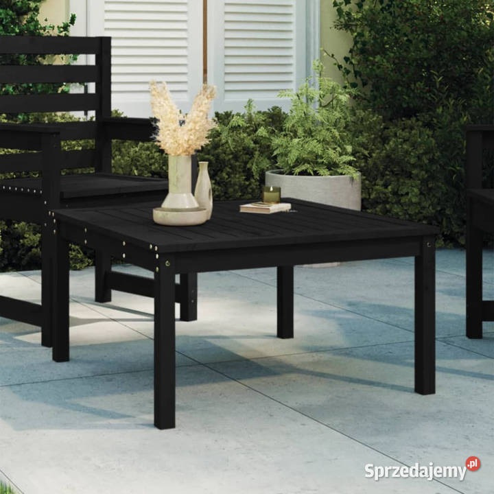 Stolik ogrodowy czarny 825x825x45 lite drewno Warszawa