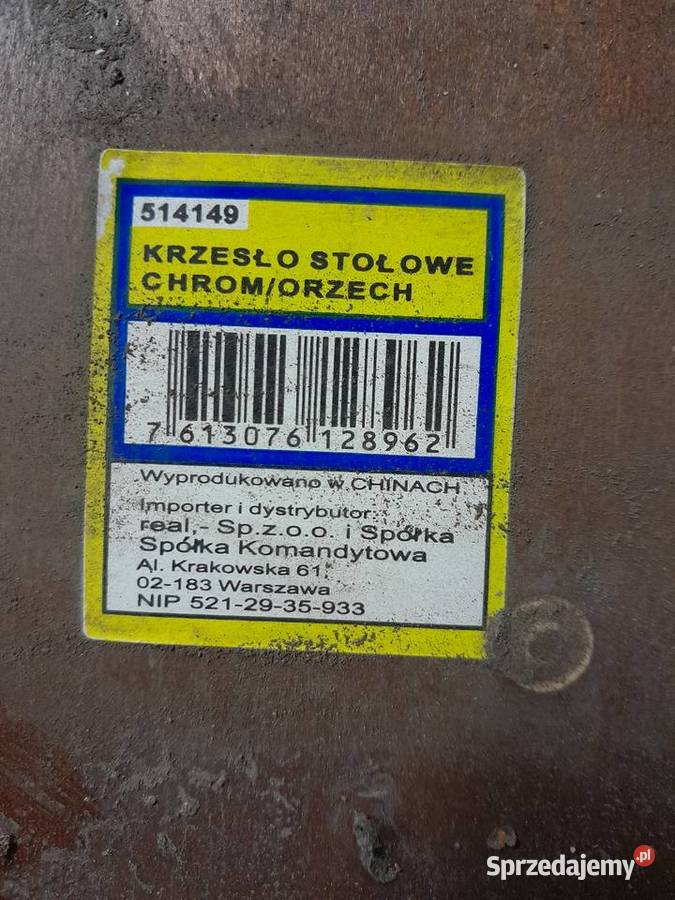 Zestaw krzeseł krzesło stołowe chrom orzech