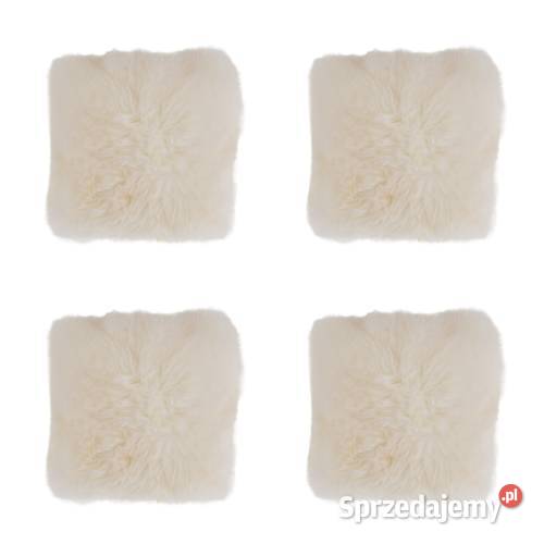 Podkładki na Krzesło 4 Sztuki Skóra Owcza Szaflary