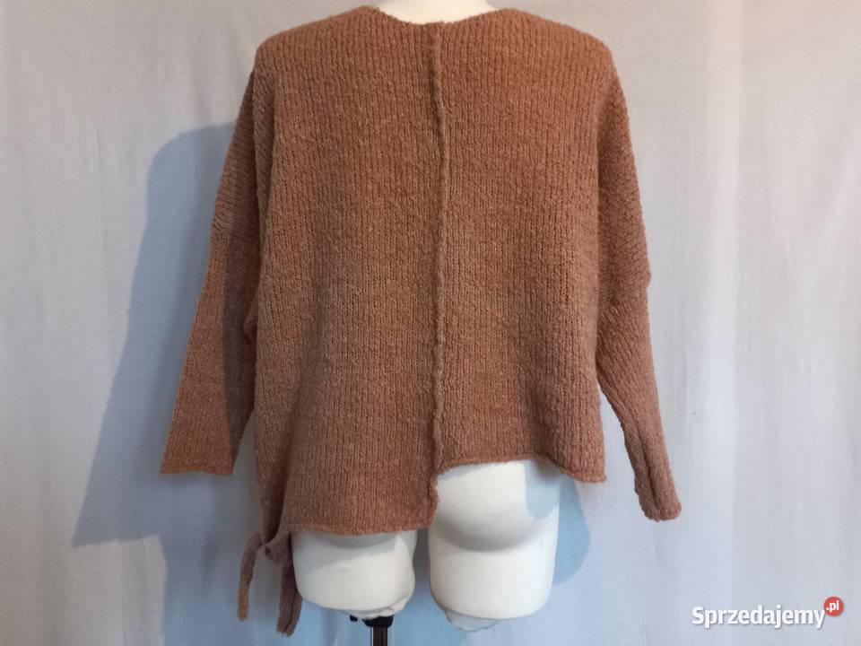 SWETER brązowy DAMSKI r 40 boucl NOWY brązowy/beżowy Białystok