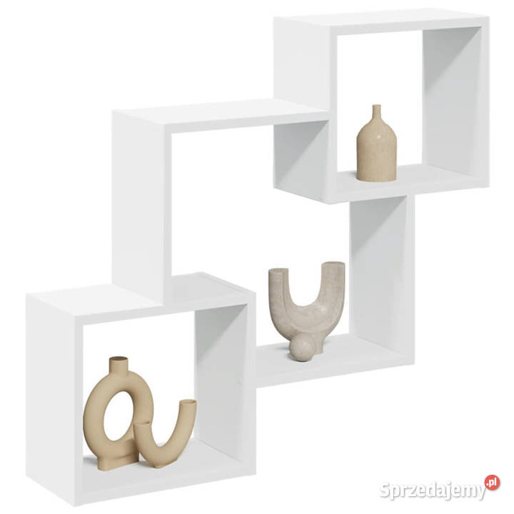 Półka ścienna 78x18x71 biała materiał Warszawa