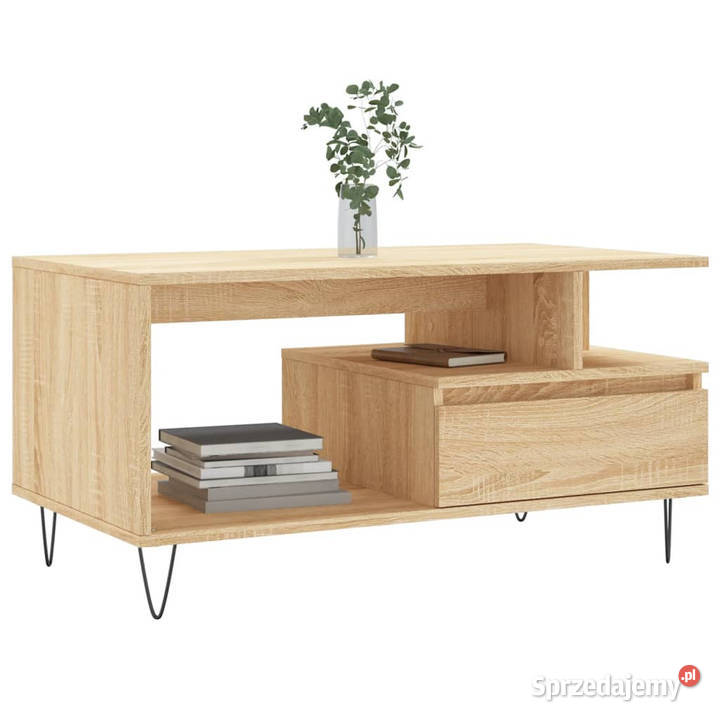 Stolik kawowy dąb sonoma 90x49x45 materiał Warszawa