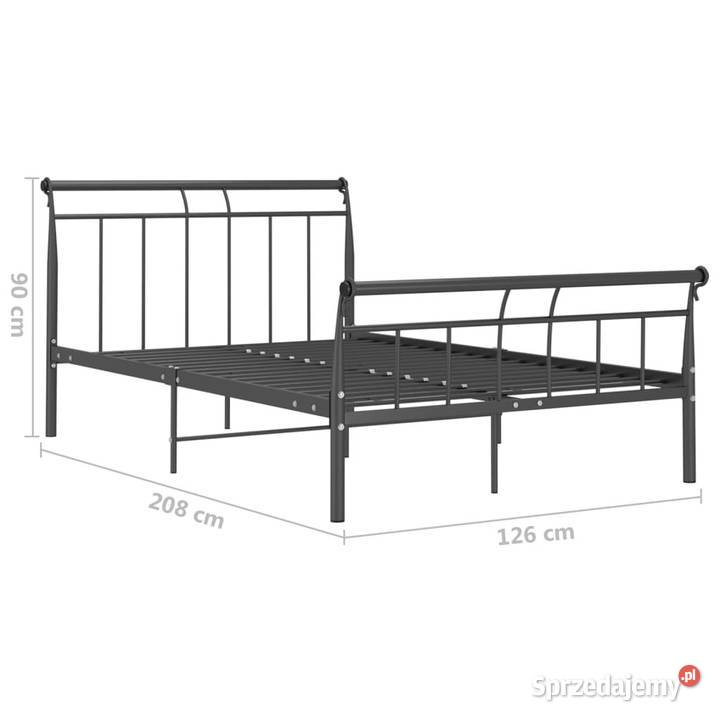Łóżko Metalowe Czarne Rama Łóżka Ze Stelażem 120
