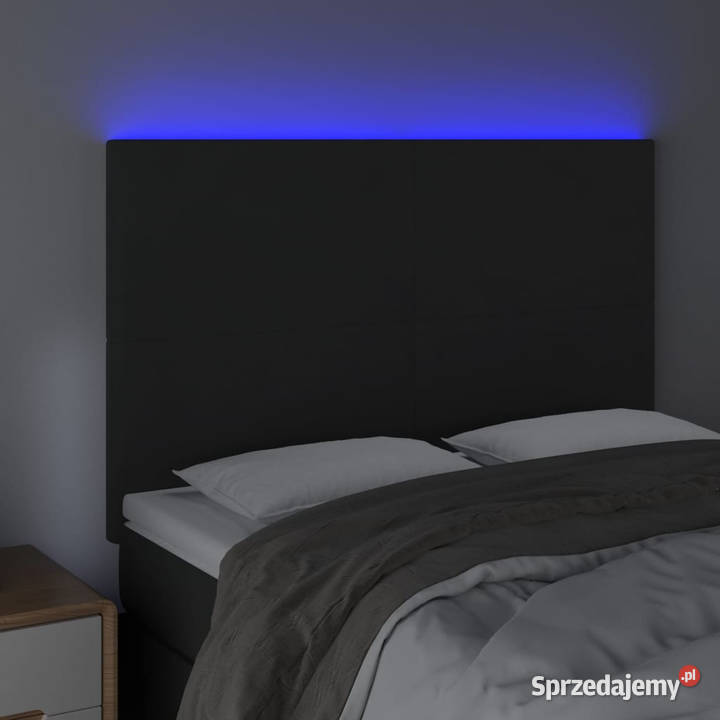 Zagłówek do łóżka z LED czarny 144x5x118128 Warszawa sprzedam