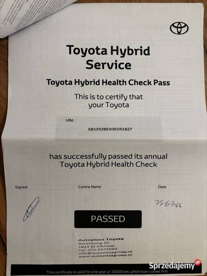 Toyota Corolla 20 Hybrid serwis ASO certyfikat Opole