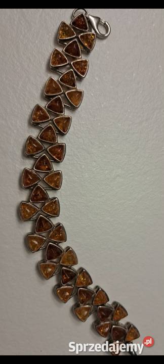 bransoleta ze srebra z bursztynami Radom